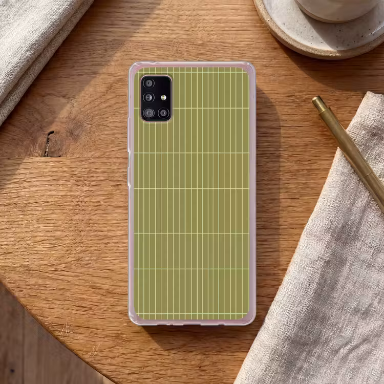 Verticaal - Wandtegel - Olijfgroen Telefoonhoesje Samsung Galaxy A51 5G klein 373 -sfeer1