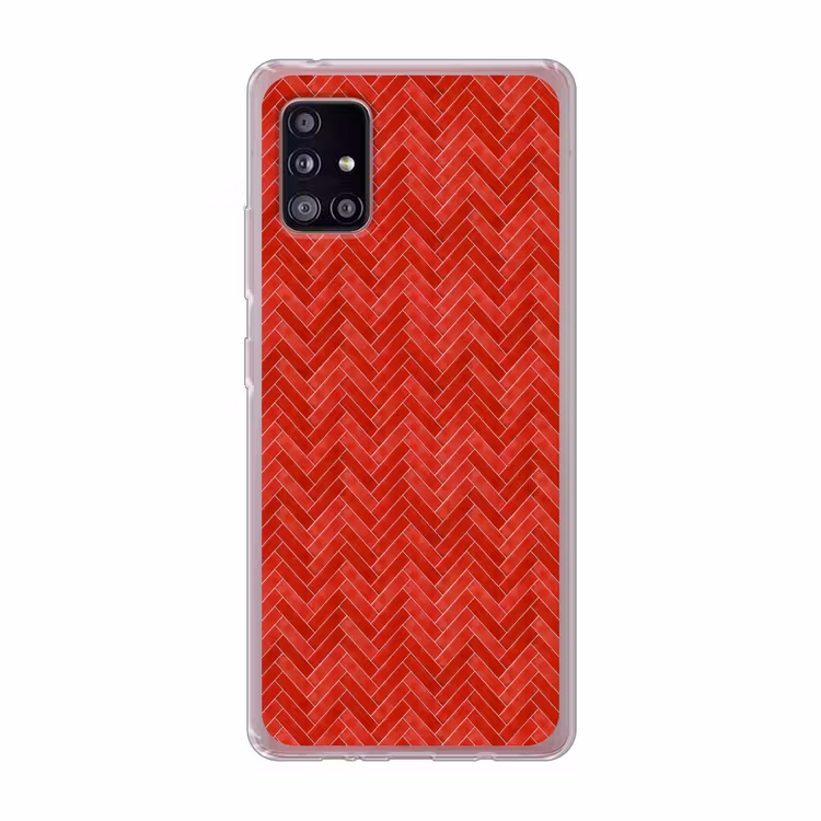Visgraat - Tegel - Rood Telefoonhoesje Samsung Galaxy A51 5G klein 373 -3d