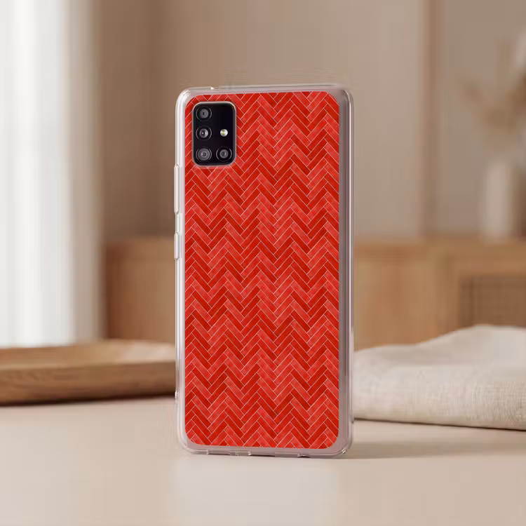 Visgraat - Tegel - Rood Telefoonhoesje Samsung Galaxy A51 5G klein 373 -sfeer2