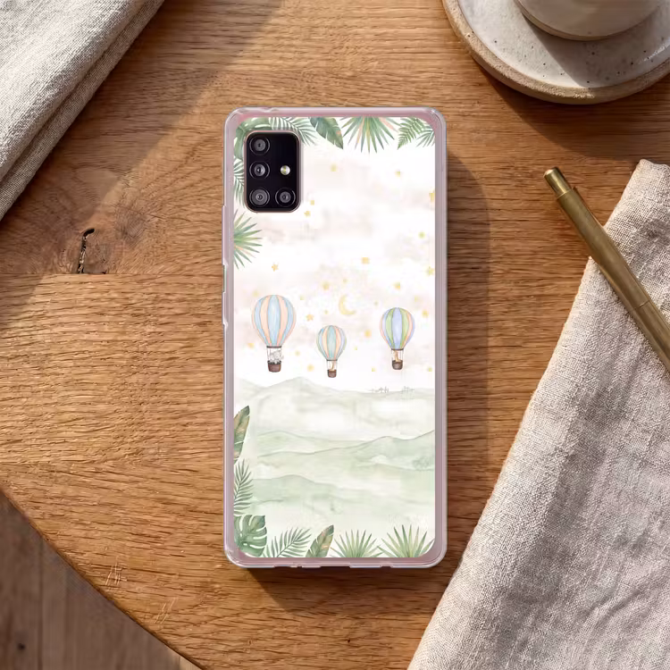Aquarel - Luchtballonnen - Pastel Telefoonhoesje Samsung Galaxy A51 5G klein -sfeer1