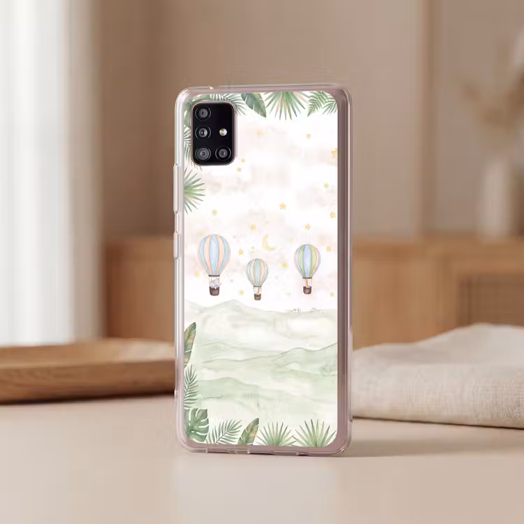 Aquarel - Luchtballonnen - Pastel Telefoonhoesje Samsung Galaxy A51 5G klein -sfeer2