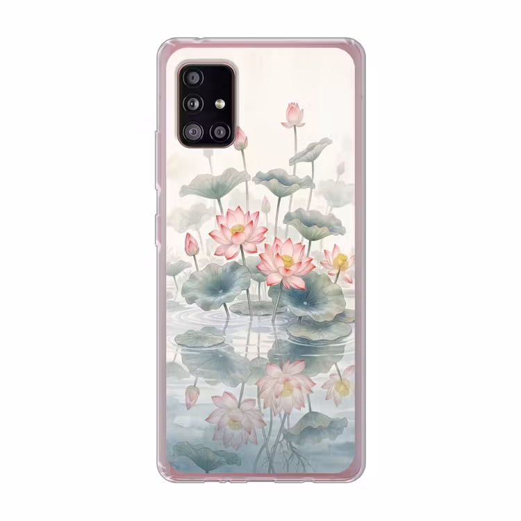 Aquarel - Lotusbloemen - Kleurrijk Telefoonhoesje Samsung Galaxy A51 5G klein -3d