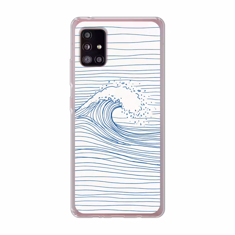 Golf - Brekende - Natuur - Minimalistisch - Blauw Telefoonhoesje Samsung Galaxy A51 5G klein -3d