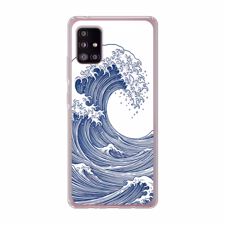 Golf - Japans - Zee - Illustratie - Blauw Telefoonhoesje Samsung Galaxy A51 5G klein -3d
