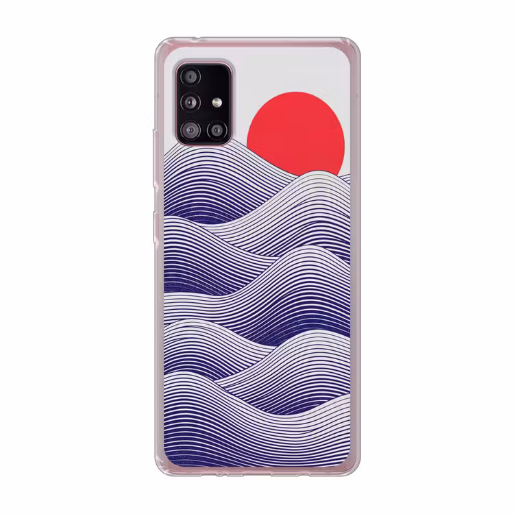 Golven - Zon - Natuur - Abstract - Rood Telefoonhoesje Samsung Galaxy A51 5G klein -3d