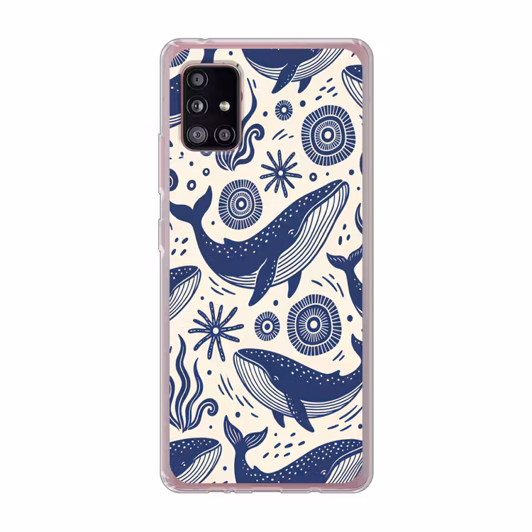 Walvis - Onderwater - Dieren - Abstract - Blauw Telefoonhoesje Samsung Galaxy A51 5G klein -3d
