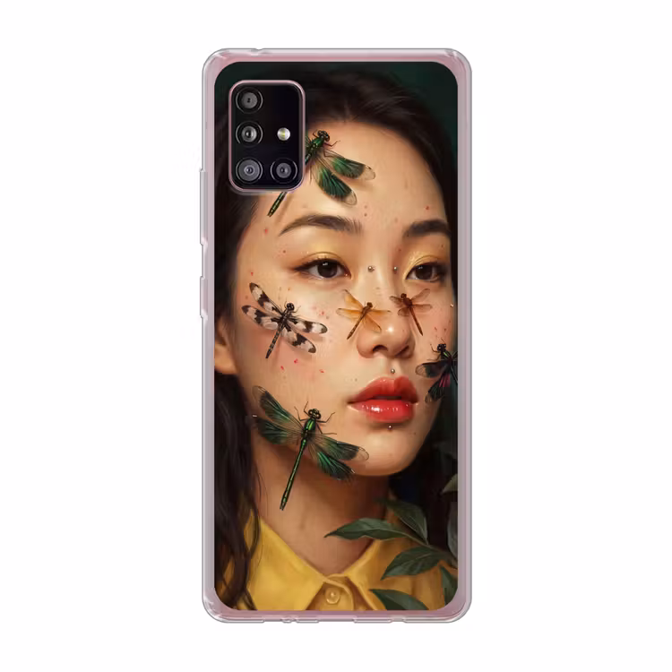 Vrouw - Insecten - Natuur - Portret - Groen Telefoonhoesje Samsung Galaxy A51 5G klein -3d