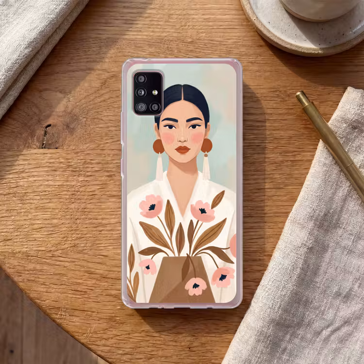 Vrouw - Kimono - Pastel Telefoonhoesje Samsung Galaxy A51 5G klein -sfeer1