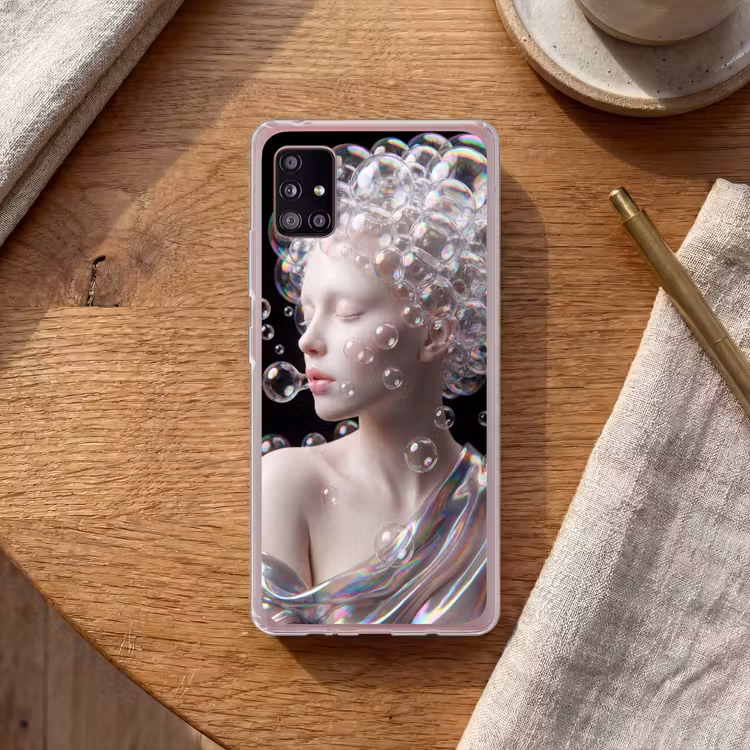 Vrouw - Bellen - Abstract - Kleurrijk Telefoonhoesje Samsung Galaxy A51 5G klein -sfeer1