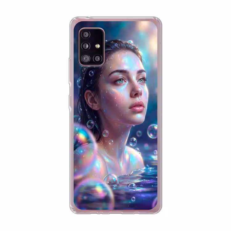 Vrouw - Water - Portret - Kleurrijk - Modern Telefoonhoesje Samsung Galaxy A51 5G klein -3d