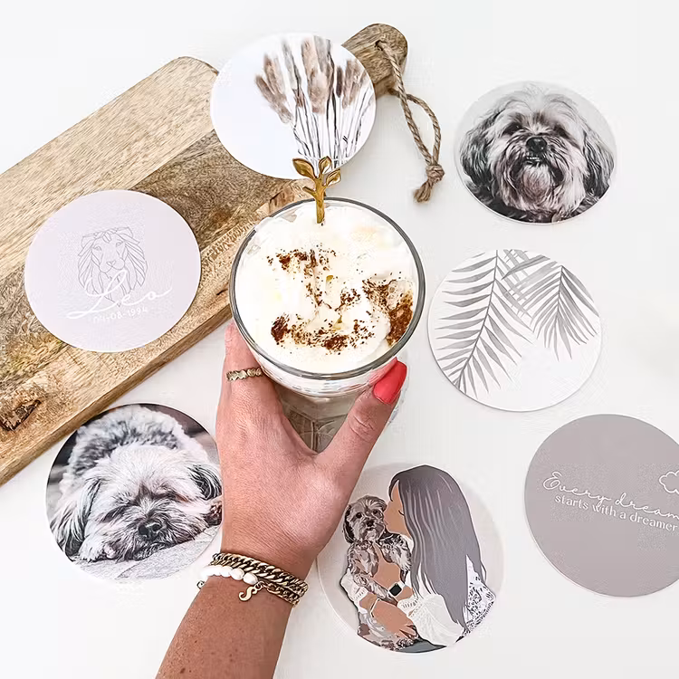 round photo coasters