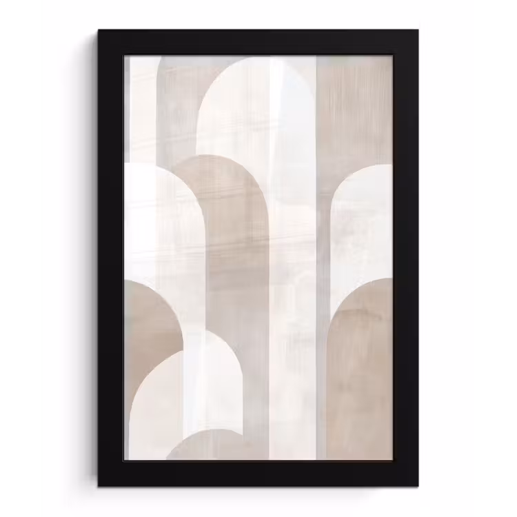Abstracte bogen - Modern - Beige fotolijst zwart zonder passe partout klein -3d