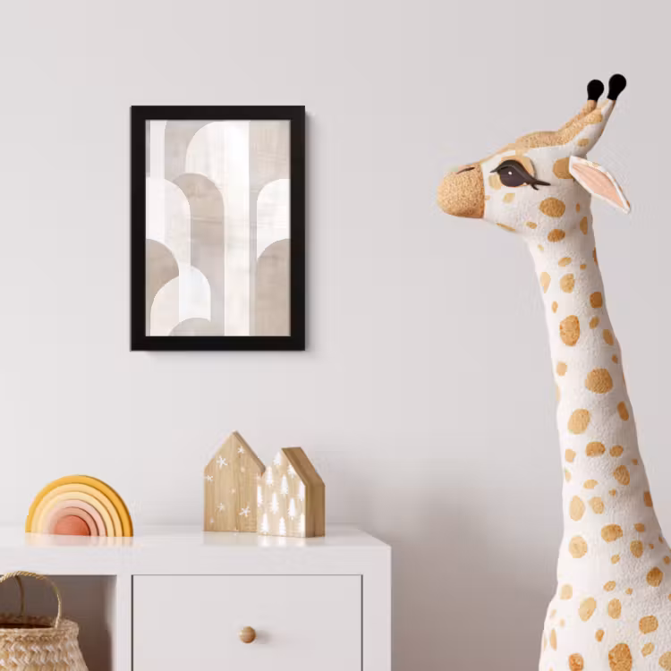 Abstracte bogen - Modern - Beige fotolijst zwart zonder passe partout klein -usfeer4_kinderkamer
