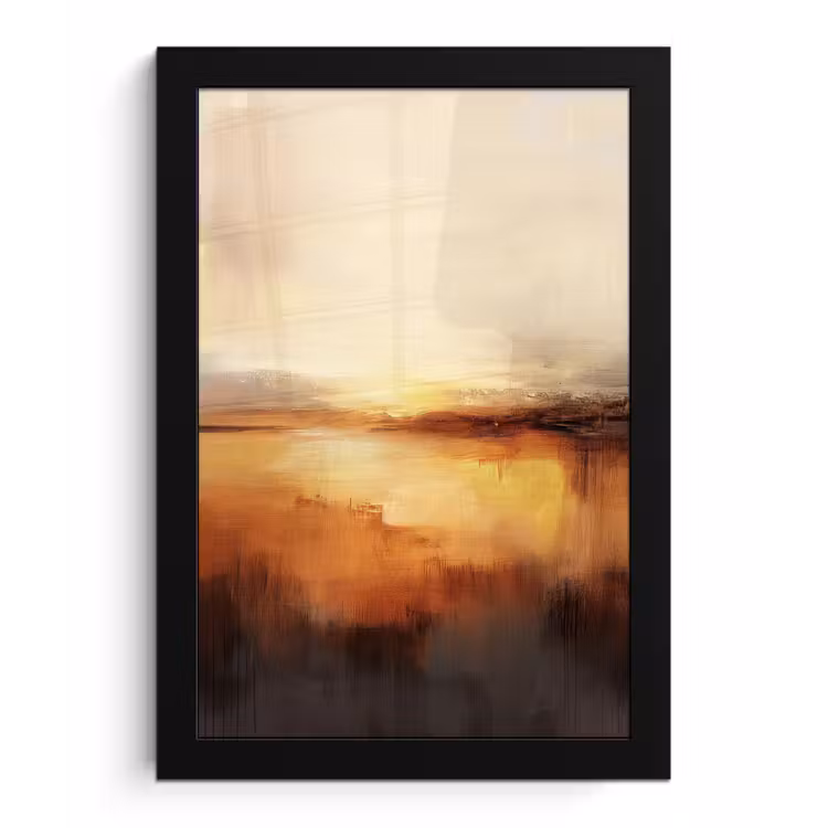Abstract - Bruin - Modern - Herfst kleuren fotolijst zwart zonder passe partout klein -3d