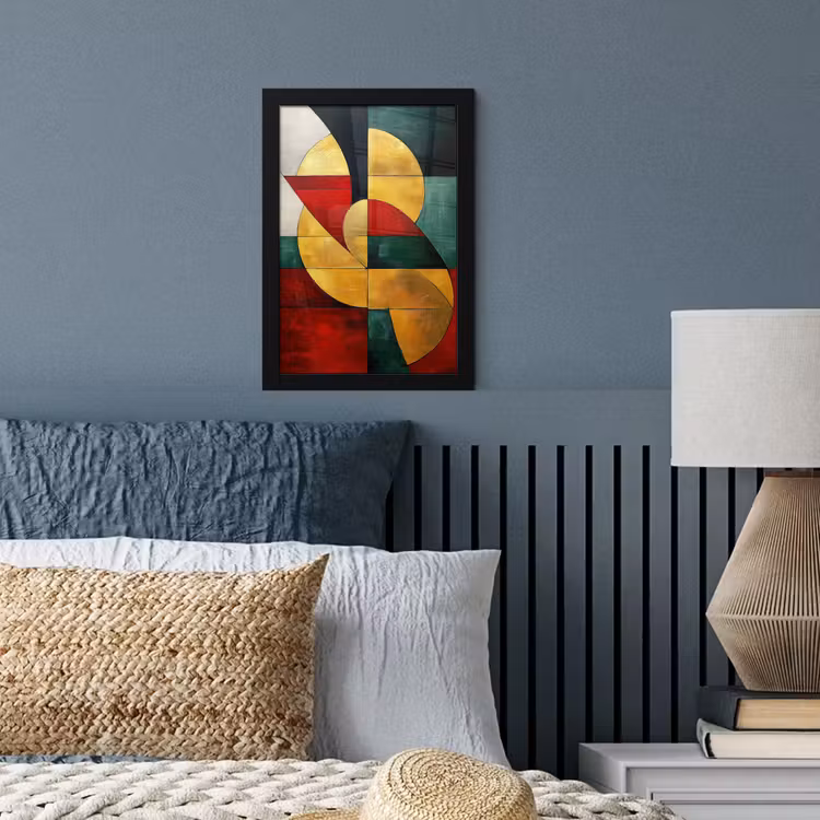 Abstract - Kerst - Goud - Rood - Groen fotolijst zwart zonder passe partout klein -sfeer3