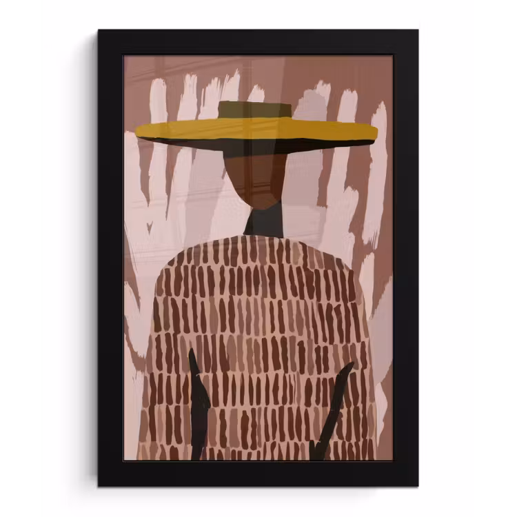 Abstract - Figuur - Illustratie - Hoed fotolijst zwart zonder passe partout klein -3d