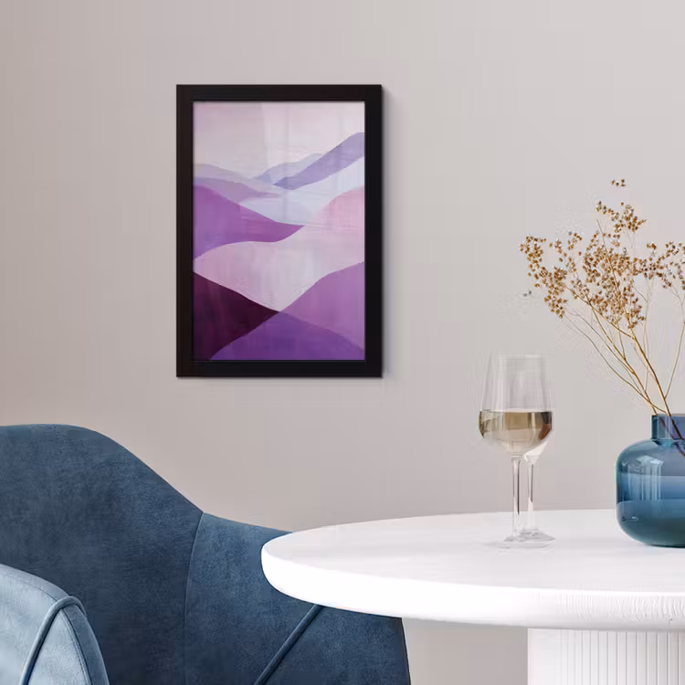 Abstract - Heuvels - Landschap - Paars fotolijst zwart zonder passe partout klein -sfeer4