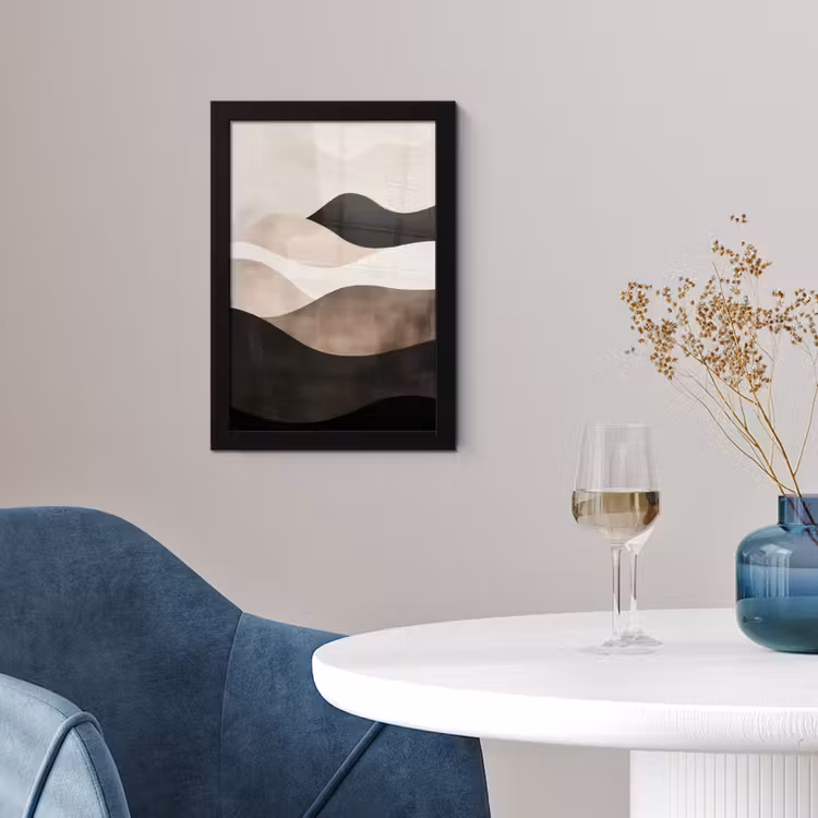 Abstract - Landschap - Golven - Crèmekleur fotolijst zwart zonder passe partout klein -sfeer4