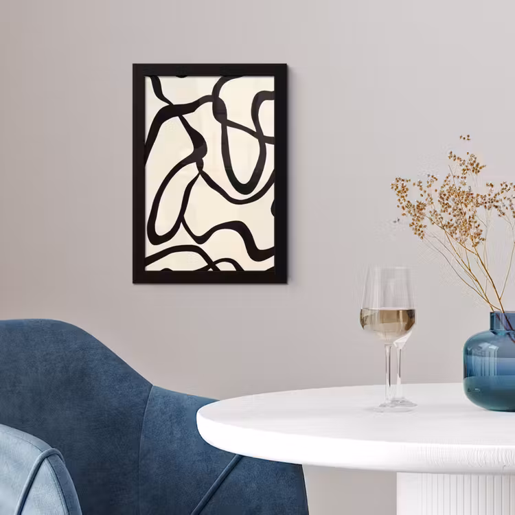 Abstract - Lijnen - Modern - Beige fotolijst zwart zonder passe partout klein -sfeer4