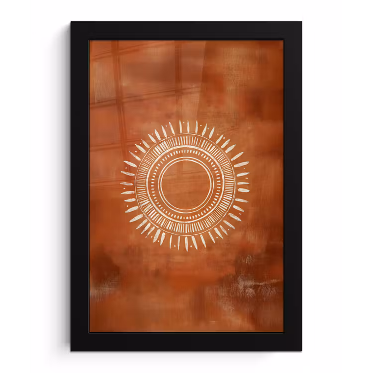 Abstract - Lijnen - Zonnestralen - Roodbruin fotolijst zwart zonder passe partout klein -3d