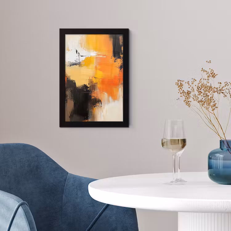Abstract - Modern - Verflook - Herfst kleuren - Oranje fotolijst zwart zonder passe partout klein -sfeer4