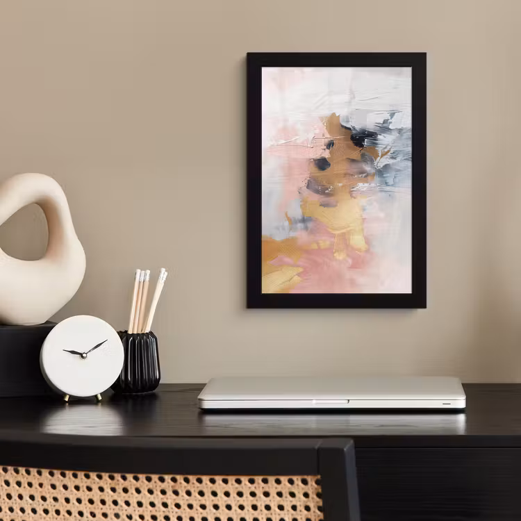 Abstract - Pastel kleuren - Goud - Modern - Aesthetic fotolijst zwart zonder passe partout klein -sfeer1