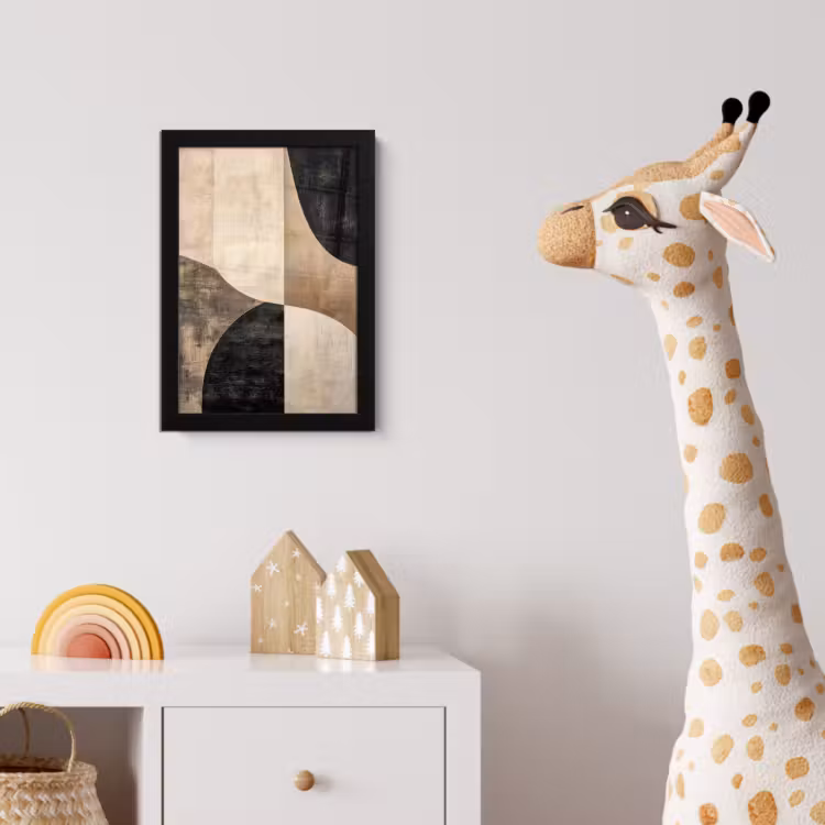 Abstract - Vlakken - Zwart - Rond fotolijst zwart zonder passe partout klein -usfeer4_kinderkamer