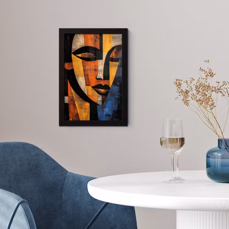 Abstract - Portret - Kleurvakken fotolijst zwart zonder passe partout klein -sfeer4