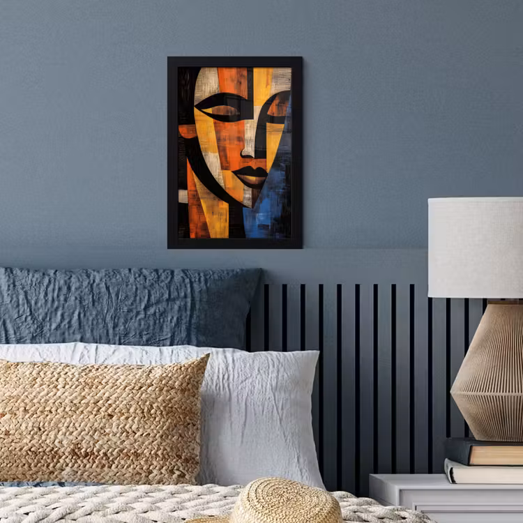 Abstract - Portret - Kleurvakken fotolijst zwart zonder passe partout klein -sfeer3