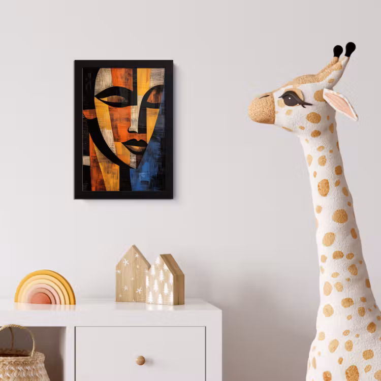 Abstract - Portret - Kleurvakken fotolijst zwart zonder passe partout klein -usfeer4_kinderkamer