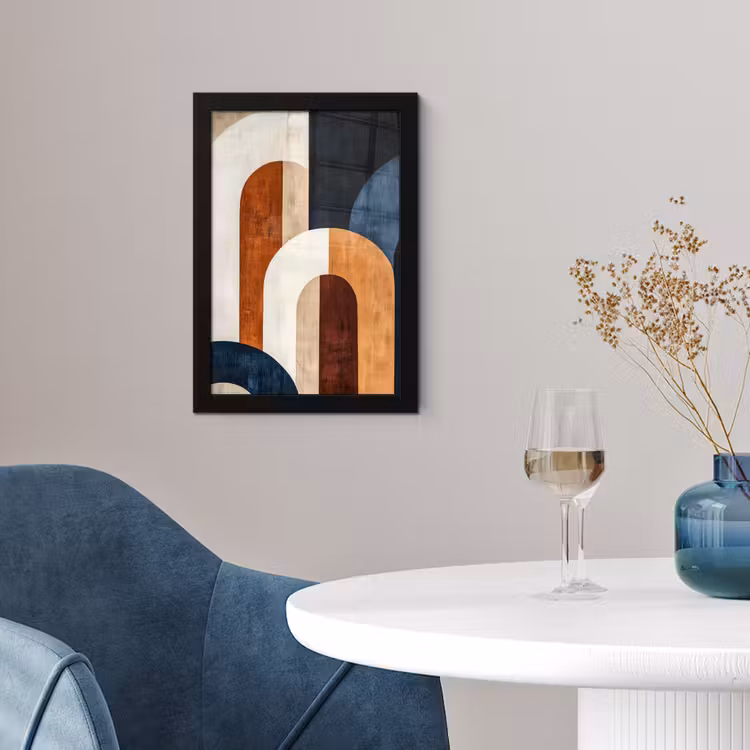 Abstract - Vormen - Donkerblauw fotolijst zwart zonder passe partout klein -sfeer4