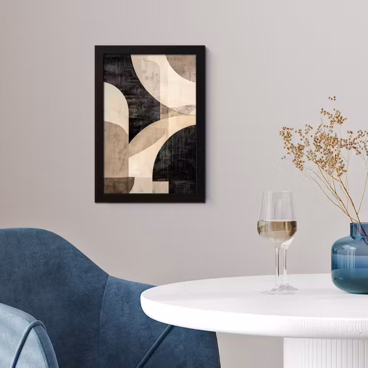 Abstract - Vormen - Modern - Beige fotolijst zwart zonder passe partout klein -sfeer4