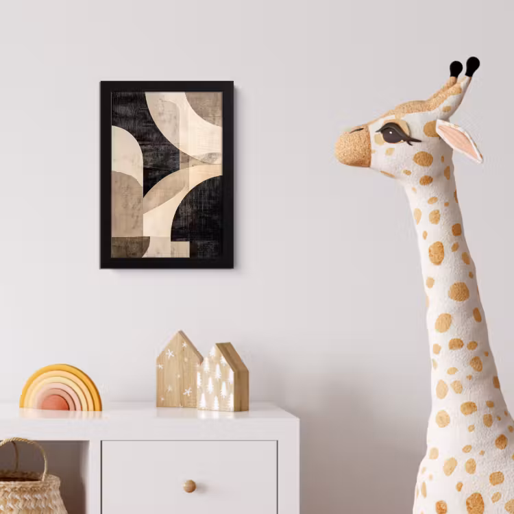 Abstract - Vormen - Modern - Beige fotolijst zwart zonder passe partout klein -usfeer4_kinderkamer