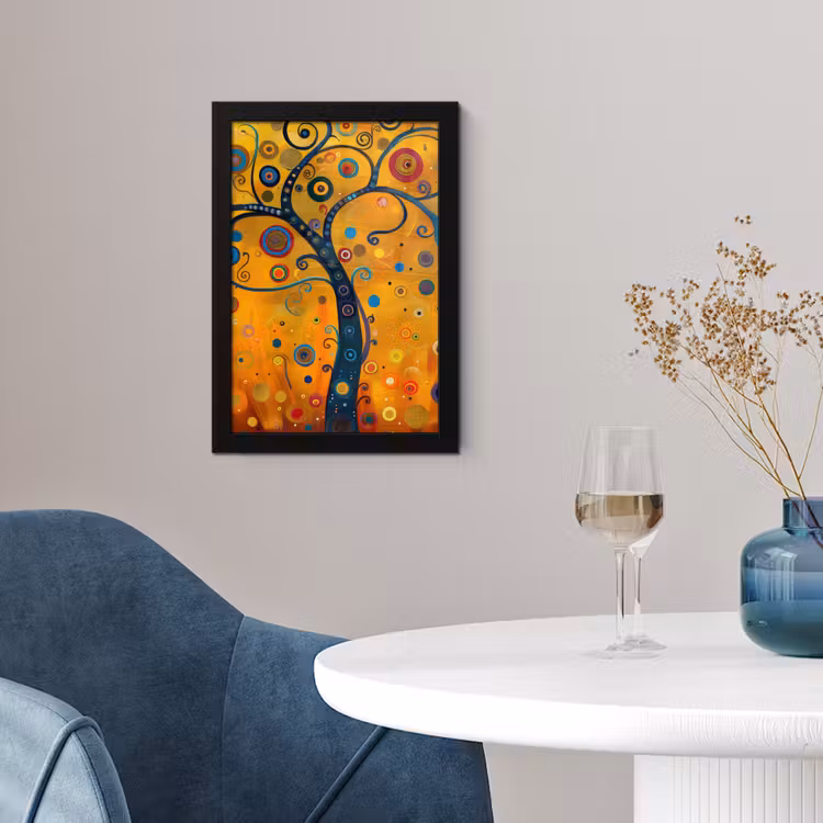 Abstract - Boom - Levensboom - Modern fotolijst zwart zonder passe partout klein -sfeer4