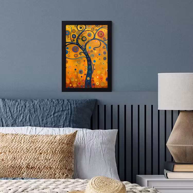 Abstract - Boom - Levensboom - Modern fotolijst zwart zonder passe partout klein -sfeer3