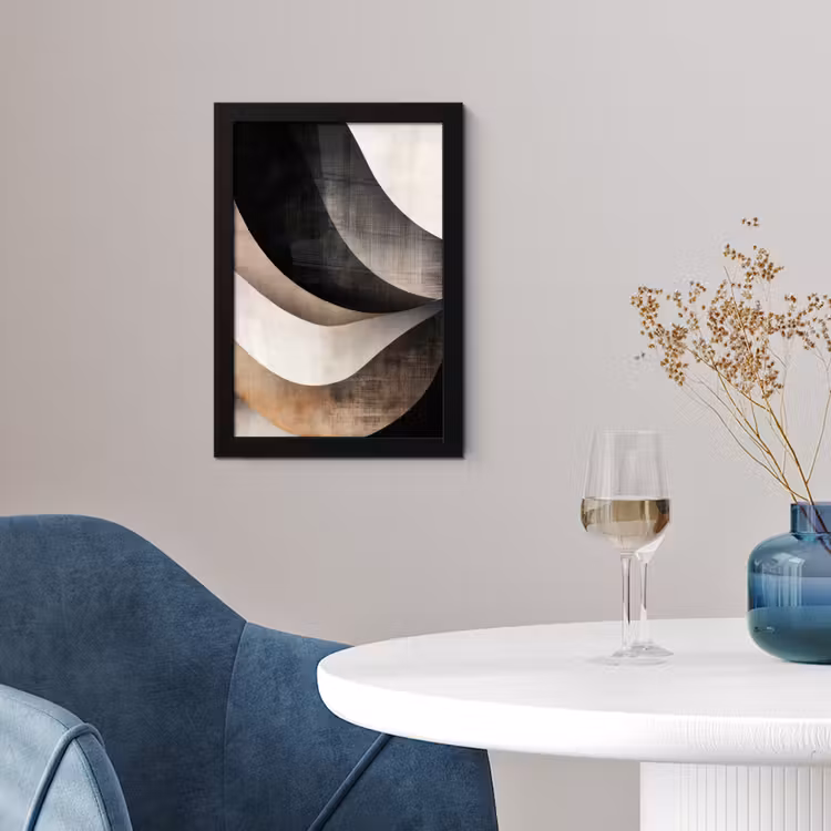 Abstract - Golven - Zwart - Verweerd fotolijst zwart zonder passe partout klein -sfeer4