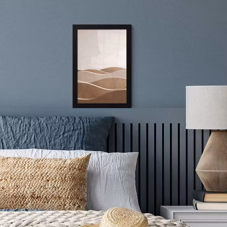 Abstract - Golven - Modern - Beige fotolijst zwart zonder passe partout klein -sfeer3