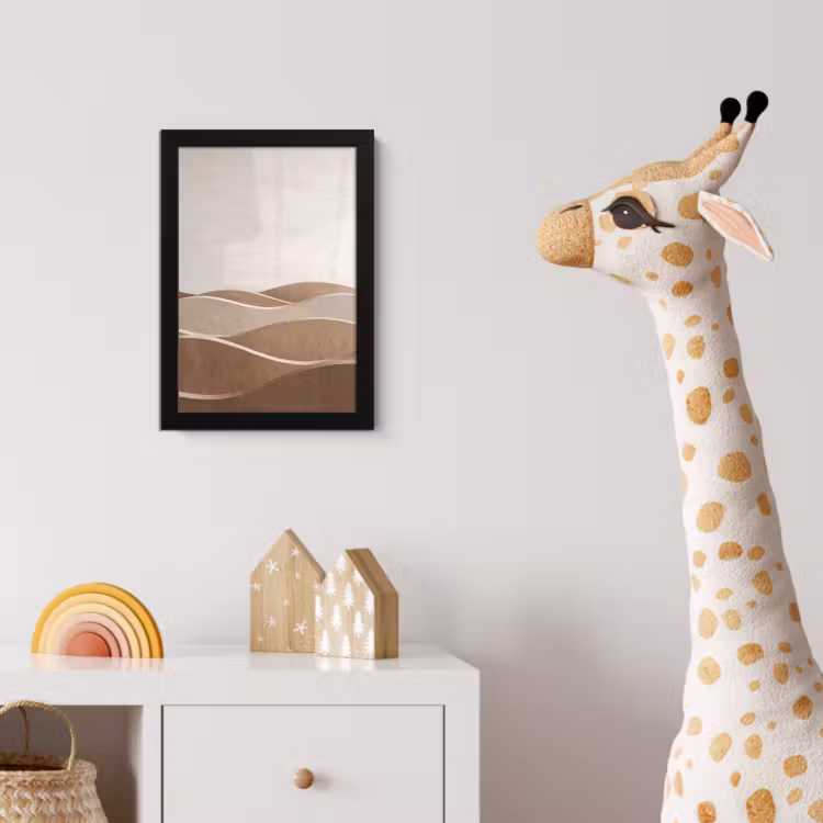 Abstract - Golven - Modern - Beige fotolijst zwart zonder passe partout klein -usfeer4_kinderkamer