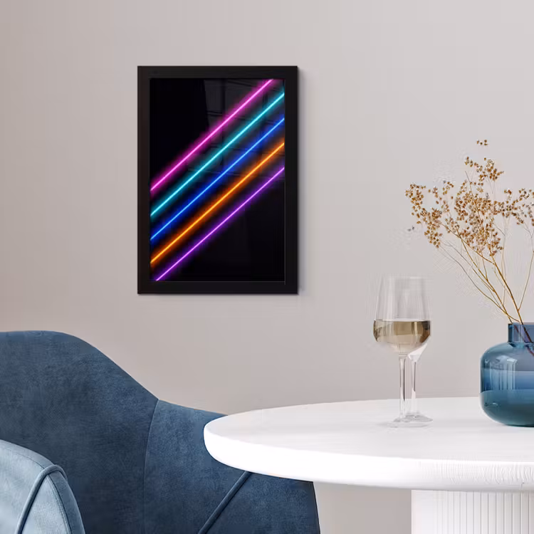 Esthetiek - Retro - Neon fotolijst zwart zonder passe partout klein -sfeer4