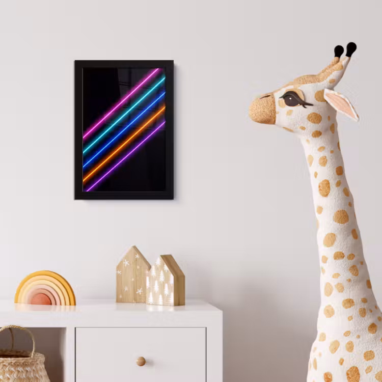 Esthetiek - Retro - Neon fotolijst zwart zonder passe partout klein -usfeer4_kinderkamer