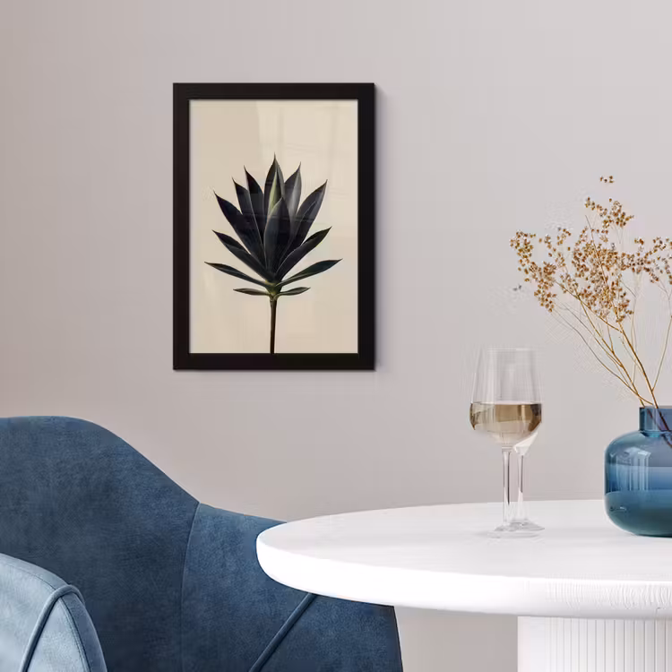 Agaveplant - Symmetrisch - Groen fotolijst zwart zonder passe partout klein -sfeer4