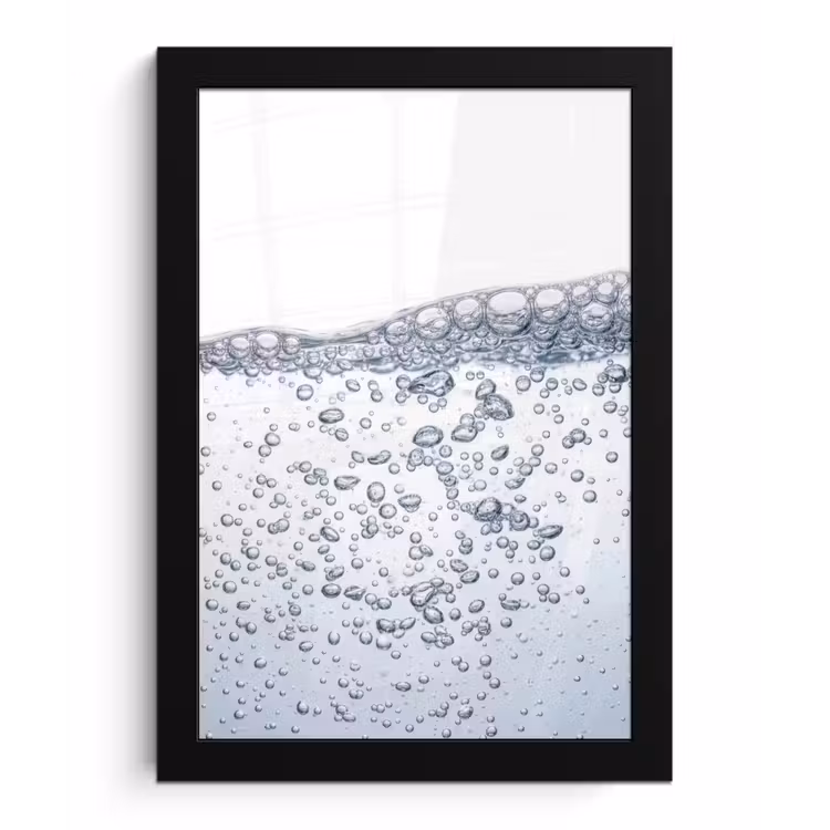 Luchtbellen - Water - Dynamisch fotolijst zwart zonder passe partout klein -3d