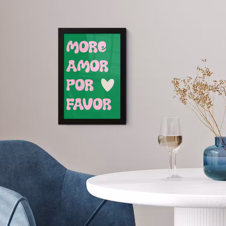 Amor - Valentijn - Groen - Tekst fotolijst zwart zonder passe partout klein -sfeer4