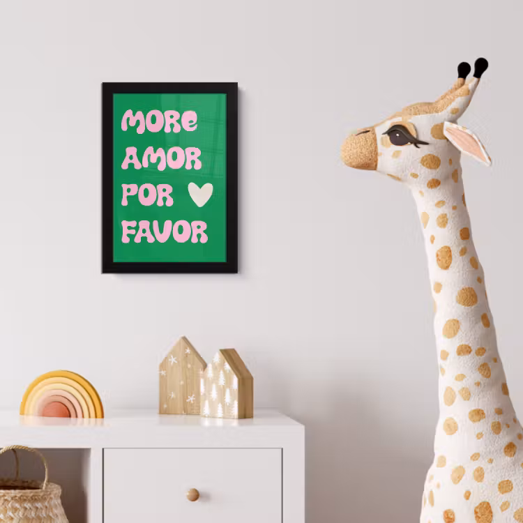 Amor - Valentijn - Groen - Tekst fotolijst zwart zonder passe partout klein -usfeer4_kinderkamer