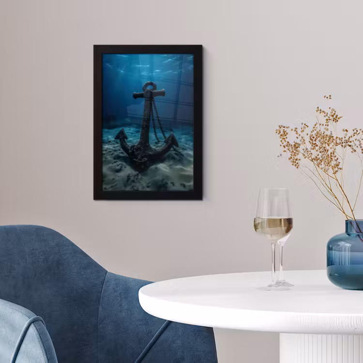 Anker - Ijzer - Zeebodem - Zand fotolijst zwart zonder passe partout klein -sfeer4