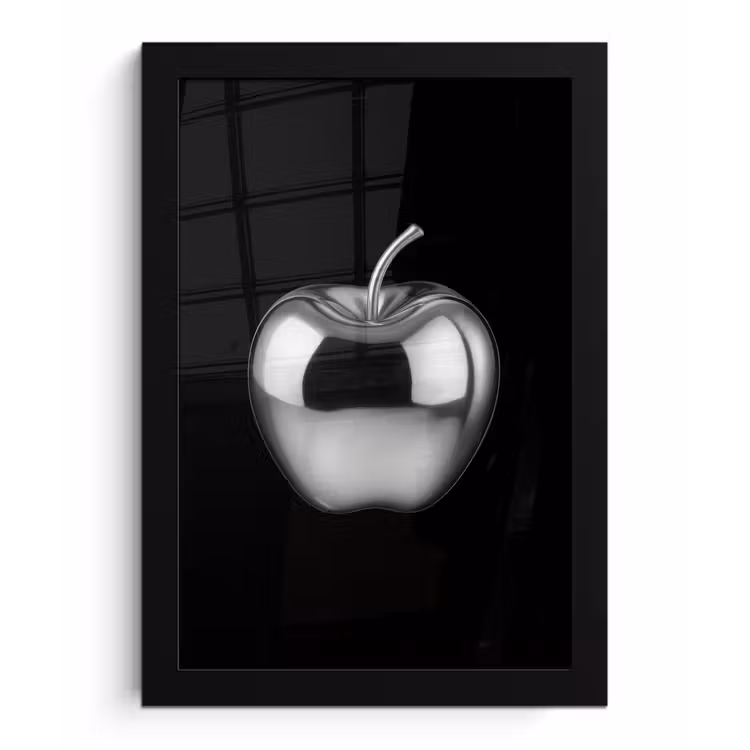 Appel - Metallic - Symmetrisch fotolijst zwart zonder passe partout klein -3d
