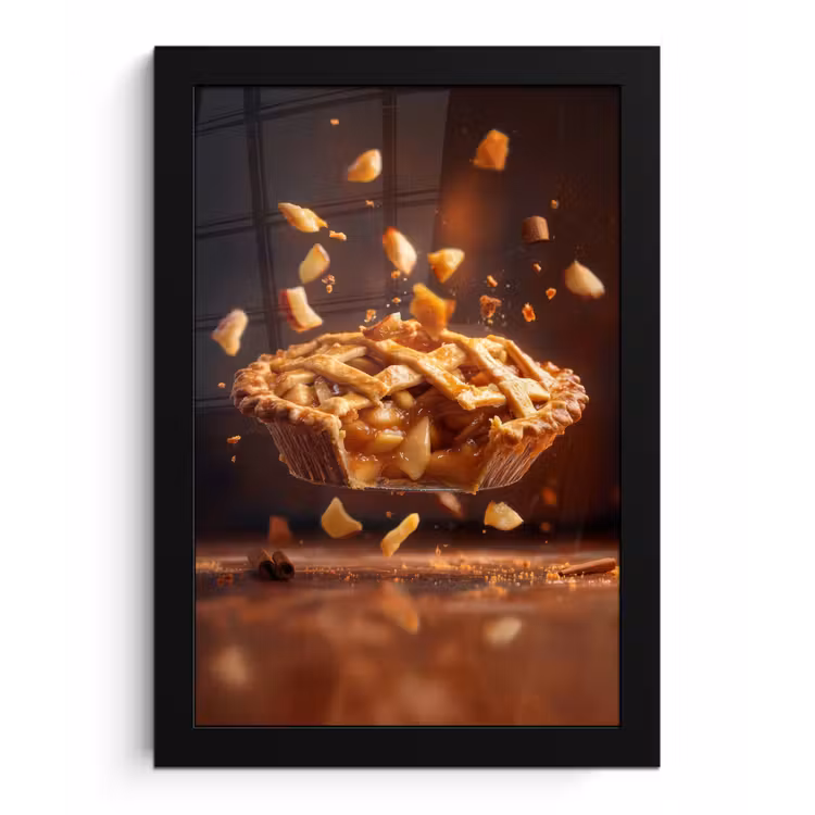 Appel - Taart - Warm - Eten fotolijst zwart zonder passe partout klein -3d