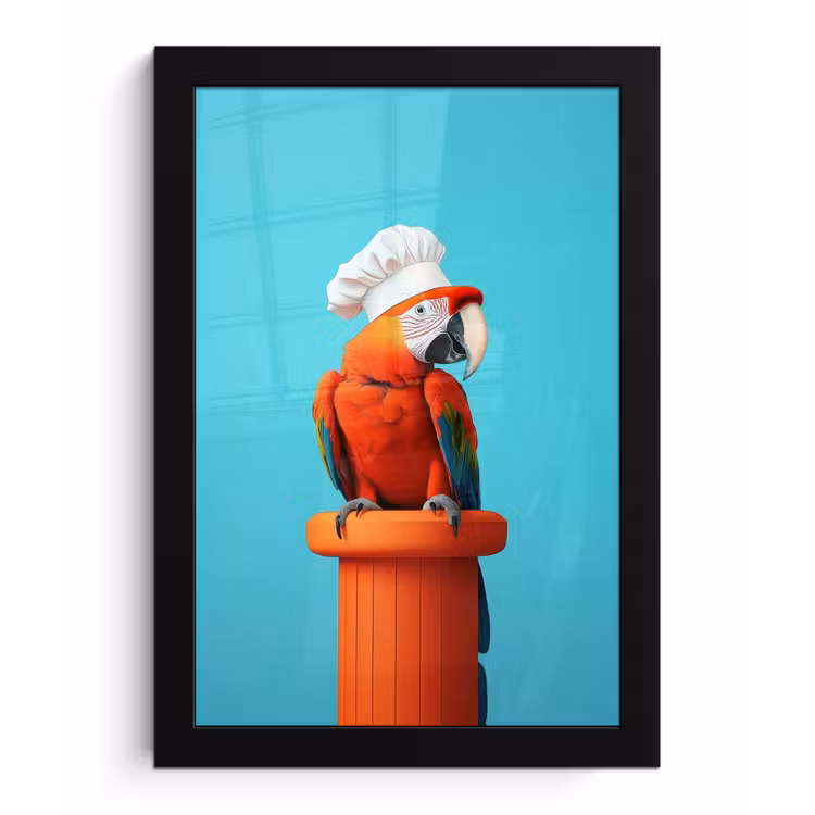 Ara - Koksmuts - Sokkel - Grappig fotolijst zwart zonder passe partout klein -3d