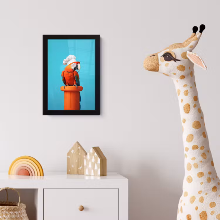 Ara - Koksmuts - Sokkel - Grappig fotolijst zwart zonder passe partout klein -usfeer4_kinderkamer
