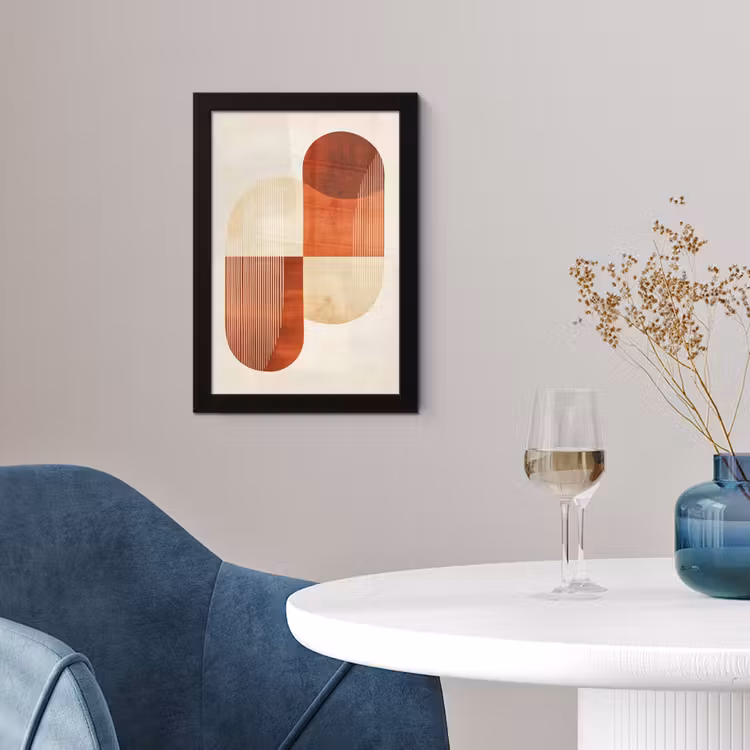 Bogen - Beige - Vormen fotolijst zwart zonder passe partout klein -sfeer4